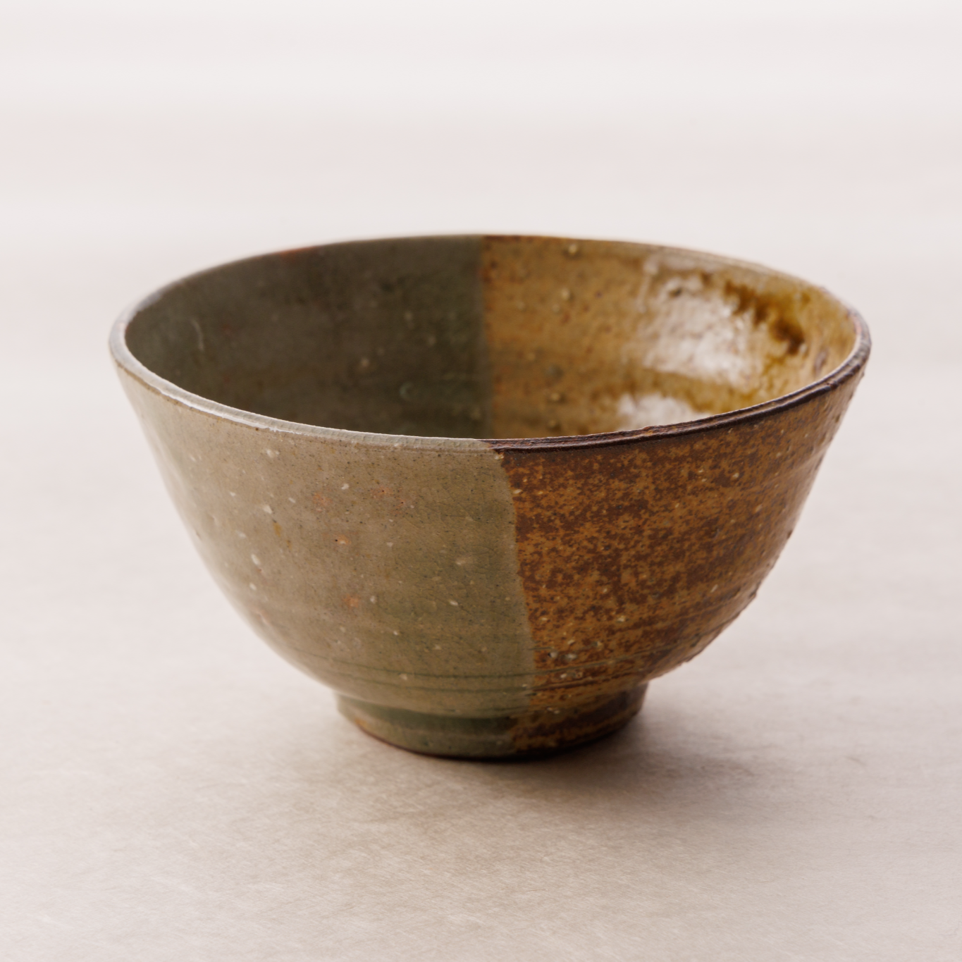 京焼抹茶碗　乾山写し　【萩絵茶盌】中村清雲　共箱 P945 茶碗 『京焼』『中村清雲造』『乾山写竹林絵』 抹茶碗