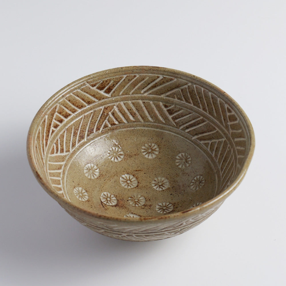 茶碗「彫三島 桧垣写」 – 中村茶舗