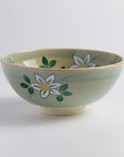 Heat-resistant Glass "Gizan Flat Teabowl: Dew on Grass"
