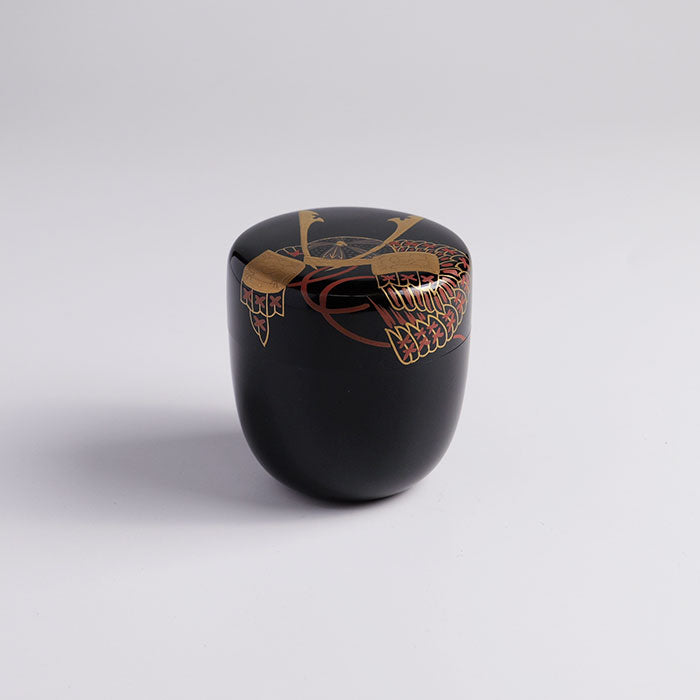 【平棗　兜にあやめ】新井司峰　共箱　溜塗 秋草花蒔絵 平棗 新井司峰作 共箱 – 古美術西川