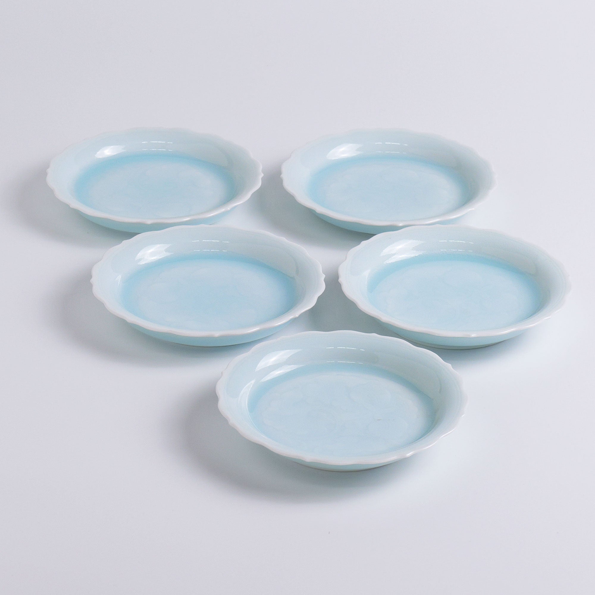 銘々皿「青磁 輪花」5客セット – 中村茶舗