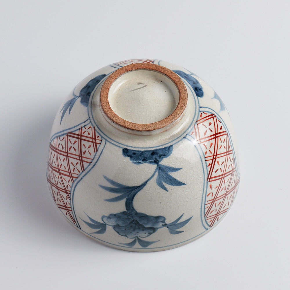 Tea Bowl "Blue-Gray Glaze, Crab Design"