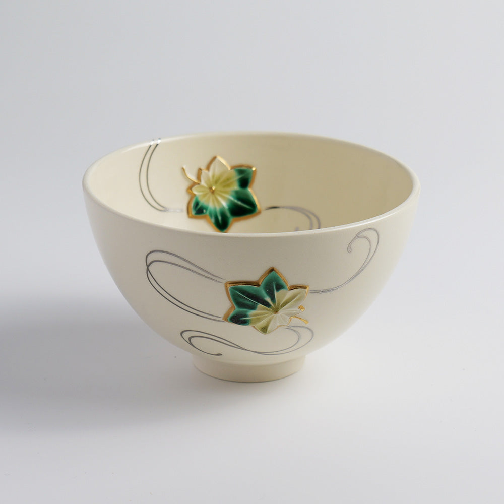 Tea Bowl "Blue-Gray Glaze, Crab Design"