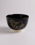 茶碗「黒仁清　金彩飾午」