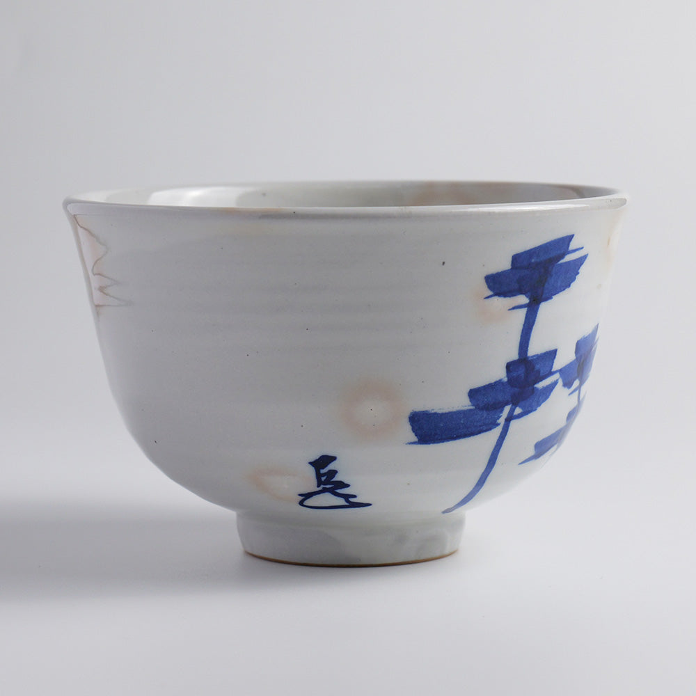 Tea Bowl "Blue-Gray Glaze, Crab Design"