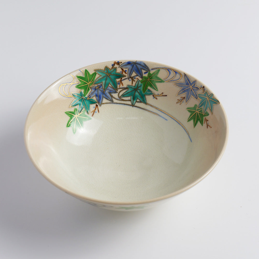 Tea Bowl "Blue-Gray Glaze, Crab Design"