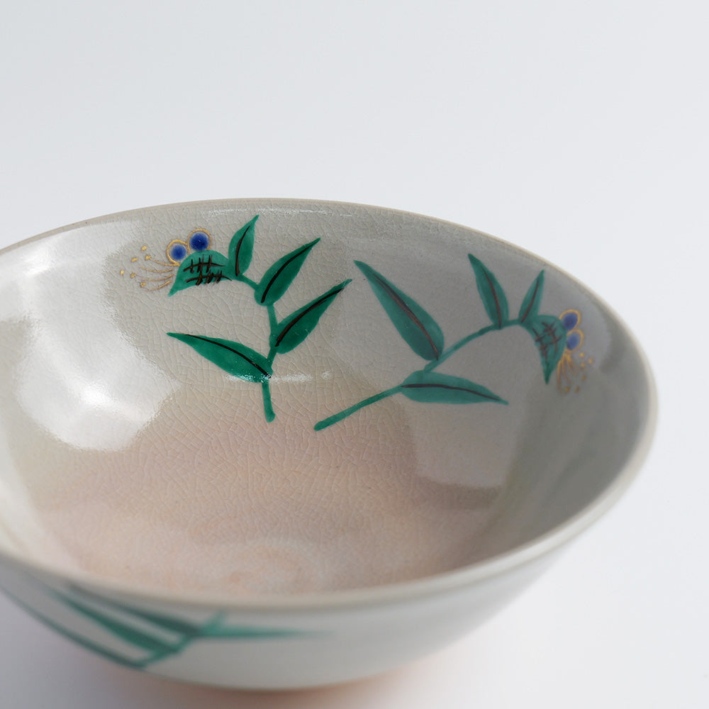 Tea Bowl "Blue-Gray Glaze, Crab Design"