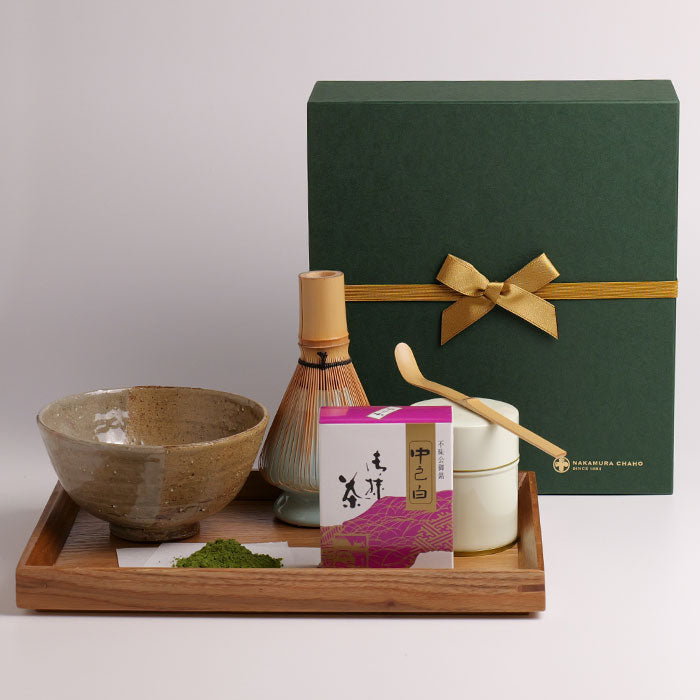 抹茶一式セット「中之白」出雲焼楽山窯 – 中村茶舗